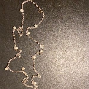 Silver Pearl Drop Necklace